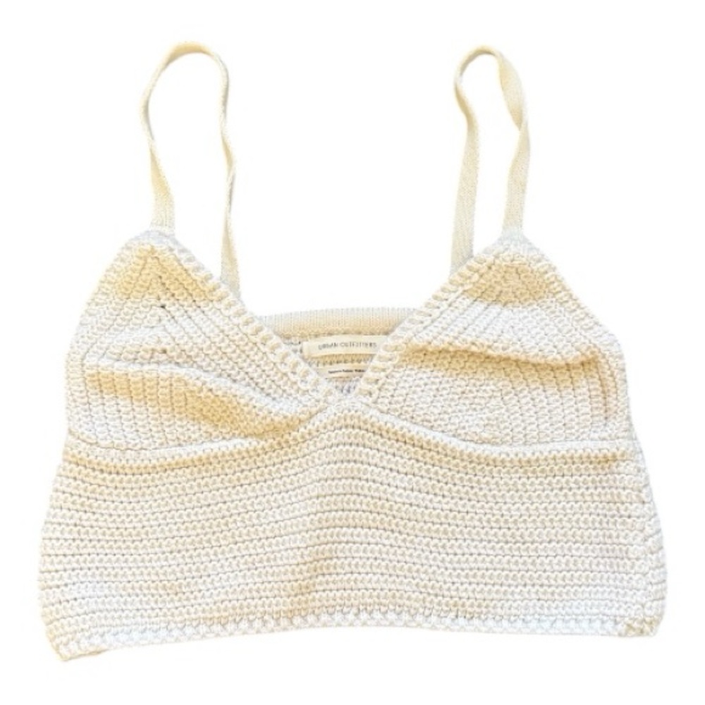 Urban Outfitters Crochet Knit Bralette Top Cream Boho Festival Crop Tank Size M
